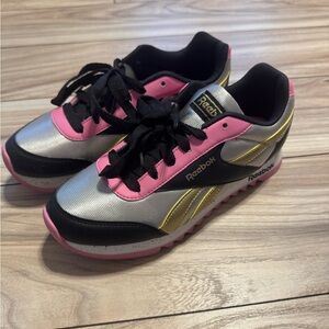 Reebok Silver and Pink Retro Sneakers